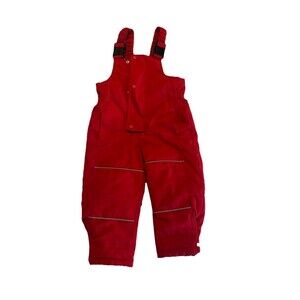 Hanna Andersson Youth Snow Bibs Sz 90 Us 3 Red Zip Adjustable Straps Snow Pants